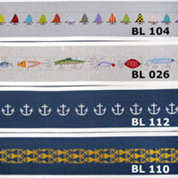 BELT BL112 Anchors A Waist On Navy 36 x 1.25 on 18 Mesh JP Needlepoint