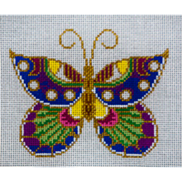 Bird/Insect B323 Purple Cloisonne Butterfly	7 x 9 13 Mesh JP Needlepoint (2021)