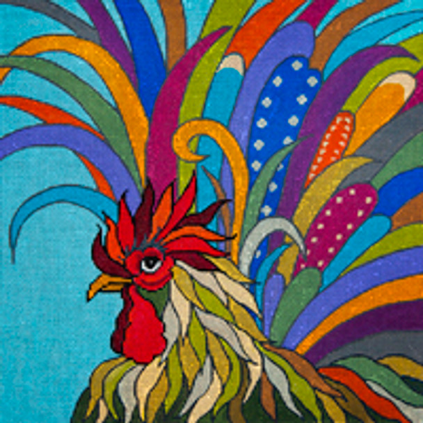 Bird/Insect B307XL	 Biggest Rooster of Them All 14 x 14 13  Mesh JP Needlepoint