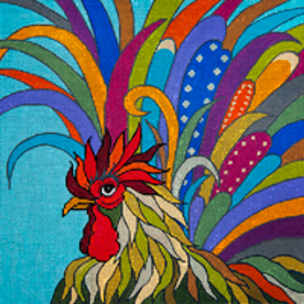 Bird/Insect B307 Cock of the Walk 9  x 9 18 Mesh JP Needlepoint