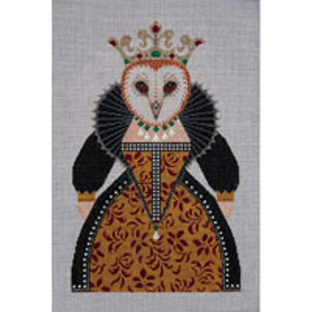 Bird/Insect B234 Hysterical Historical Queen Hooter Tudor  9 x 12 Owl 18 Mesh JP Needlepoint