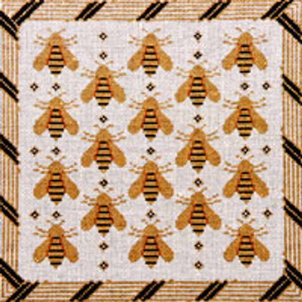 Bird/Insect B282 Bees on White 11 x 11 13 Mesh JP Needlepoint