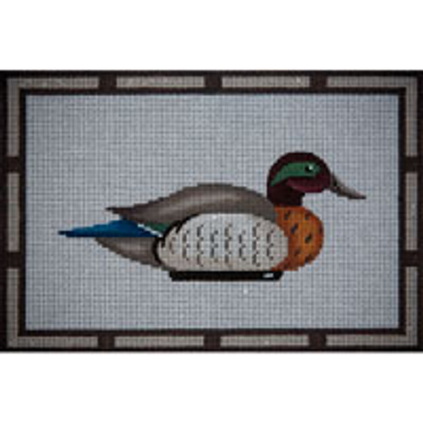 Bird/Insect B211 Teal Duck	6 x 9 13 Mesh JP Needlepoint