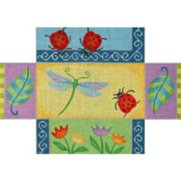 BRICK COVER BC005 Dragonfly Patchwork Brick Cover	10 x 14 13 Mesh JP Needlepoint