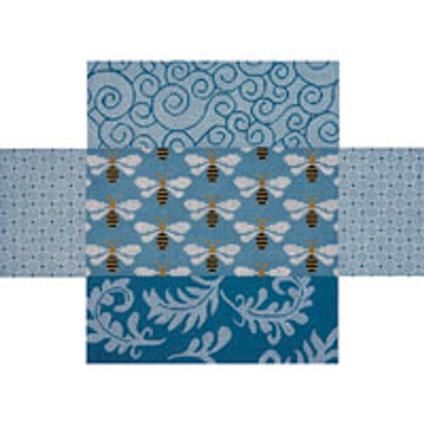 BRICK COVER BC033 Blue Patch w/Bees 10 x 14 13 Mesh JP Needlepoint