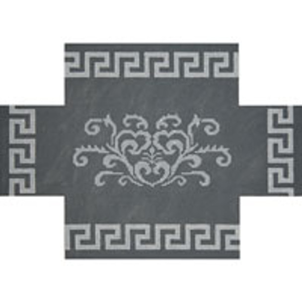 BRICK COVER BC056 Filagree & Greek Key on Grey 10 x 14 13 Mesh JP Needlepoint