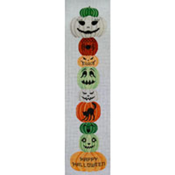 Holiday H025 Happy Halloween Pumpkin Tower 7x25 13 Mesh JP Needlepoint