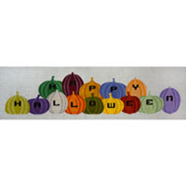 Holiday H026 Happy Halloween Pumpkin Patch  6x21.5 18 Mesh JP Needlepoint