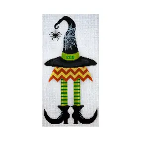 Holiday H055 Wilma Witch  7 x 12 18 Mesh JP Needlepoint