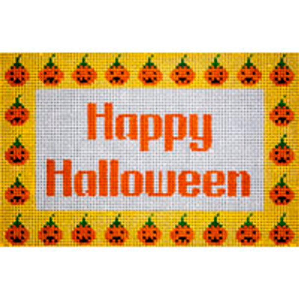 Holiday H042 Happy Halloween w/Pumpkins 4 x 6 18 Mesh JP Needlepoint