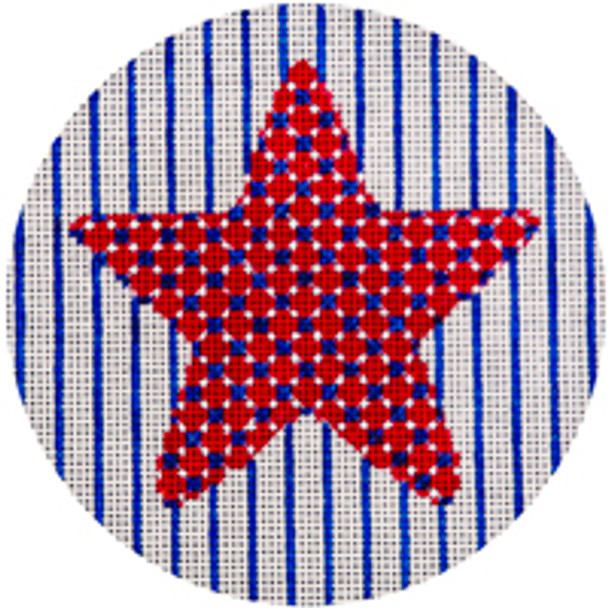 Holiday H084 Red Starlight 4.5" Diameter 18 Mesh JP Needlepoint