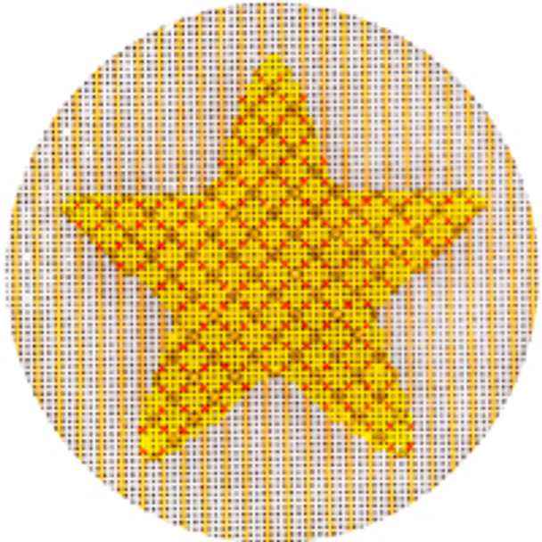 Holiday H086 Yellow Starlight 4.5" Diameter 18 Mesh JP Needlepoint