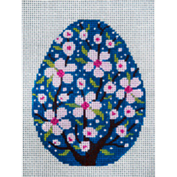 Holiday H672 Cherry Blossom Egg 3 x 4  18 Mesh JP Needlepoint (2022)