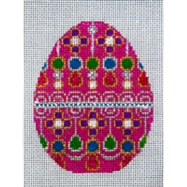 Holiday H670 Pink Jeweled Egg  3 x 4  18 Mesh JP Needlepoint (2022)