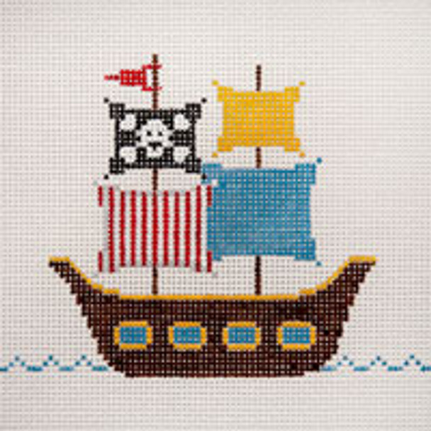 Miscellaneous L601 Pirate Ship 6 x 6 13 Mesh JP Needlepoint