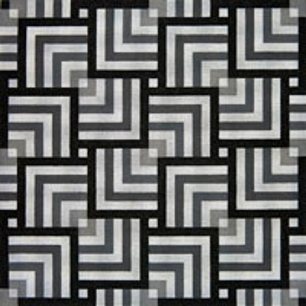 Miscellaneous L569 Black & White Squares in Squares-Dark 16 x 16   13 Mesh JP Needlepoint
