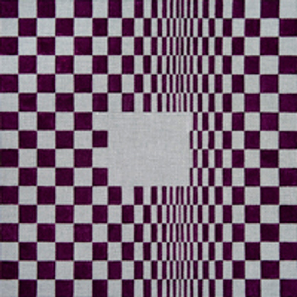 Miscellaneous L558 Large Burgundy Optical Illusion 14.5 x 14.5 13 Mesh JP Needlepoint