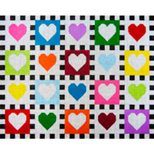 Miscellaneous L546-18 Hearts and Checks 10 x 12.5  18 Mesh JP Needlepoint