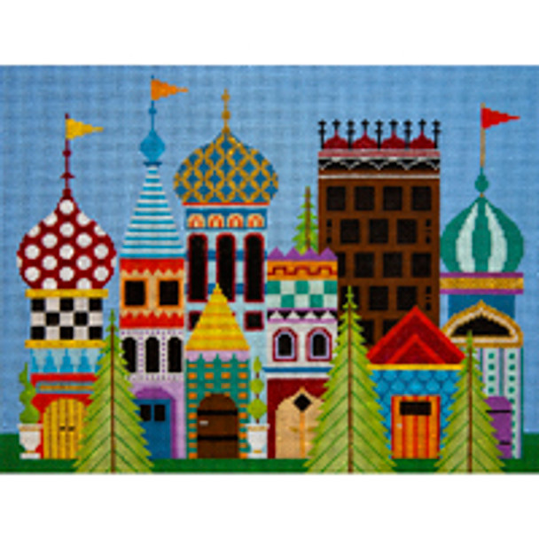 MISCELLANEOUS L451 Magical Village 11x14.513 Mesh JP Needlepoint