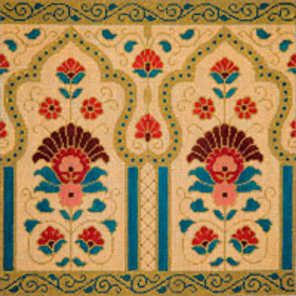 Asian O012	Flowers in Temple 14 x 14 13 Mesh JP Needlepoint