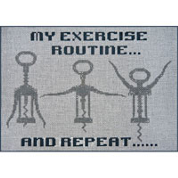 QUOTE Q054 My Exercise Routine...9 x 12 13 Mesh JP Needlepoint