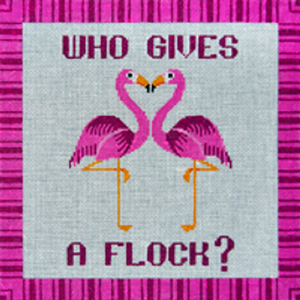 QUOTE Q069 Who Gives a Flock? 8 x 8 18 Mesh JP Needlepoint