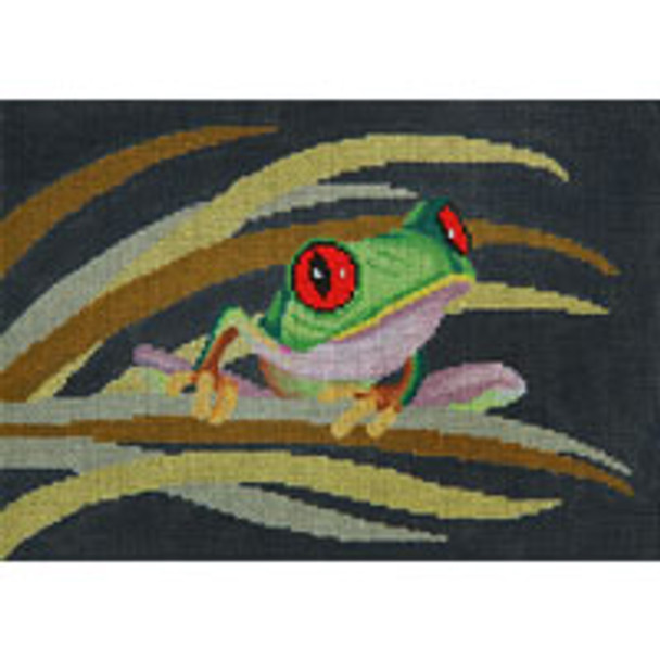 SEA LIFE DS110 Tree Frog in Grasses 8 x 11 13 Mesh JP Needlepoint