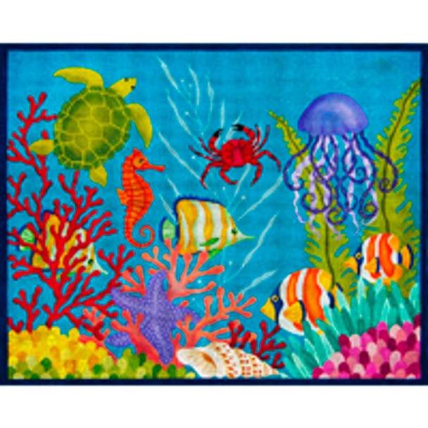 SEA LIFE S103 Down Under the Sea 12 x 15 18 Mesh JP Needlepoint