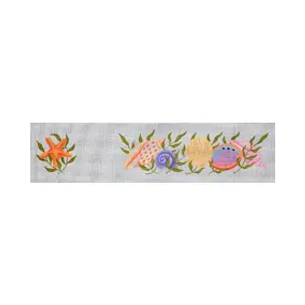 TREASURE TP007 Starfish & Seashells Box  5 x 16 13 Mesh JP Needlepoint
