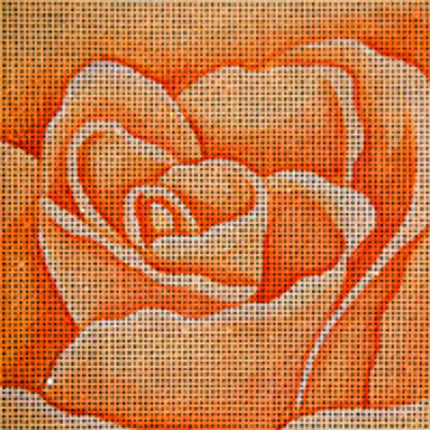VEGETATION V027 Yellow Orange Rose 5.5 x 5.5 13 Mesh JP Needlepoint