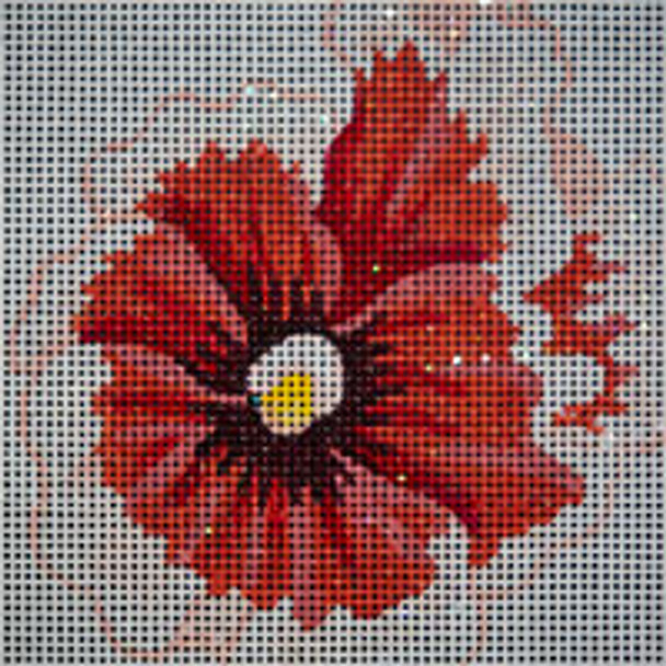 VEGETATION V078 Peach Pansy 5.5 x 5.5 13 Mesh JP Needlepoint