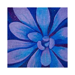VEGETATION V161 Purple Succulent 6 x 6 18 Mesh JP Needlepoint