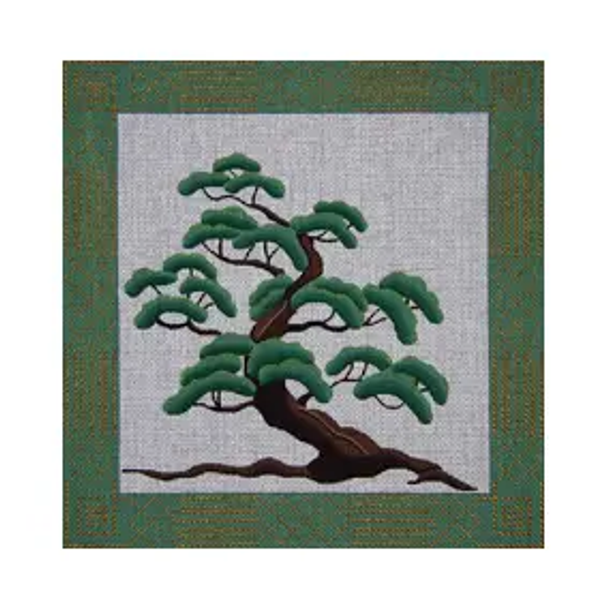 VEGETATION V186 Small Cypress Tree 12 x 12 13 Mesh JP Needlepoint