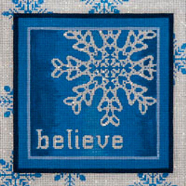 CHRISTMAS X291 Believe Snowflake 7x 7 18 Mesh JP Needlepoint