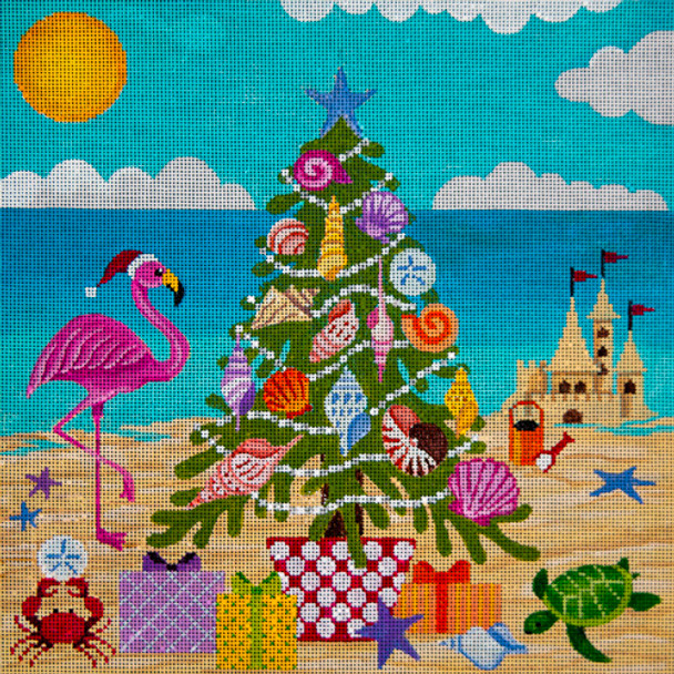 CHRISTMAS X309 Christmas @ the Beach 10 x 10 18 Mesh JP Needlepoint (2021)