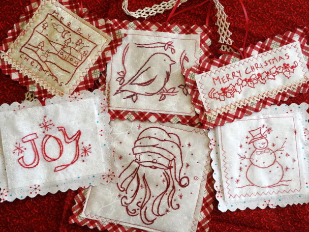 CGS E49 Christmas Ornament Set (6 patterns) Country Garden Stitchery