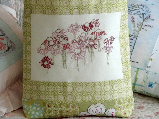 CGS E55 Coneflowers Tote Country Garden Stitchery
