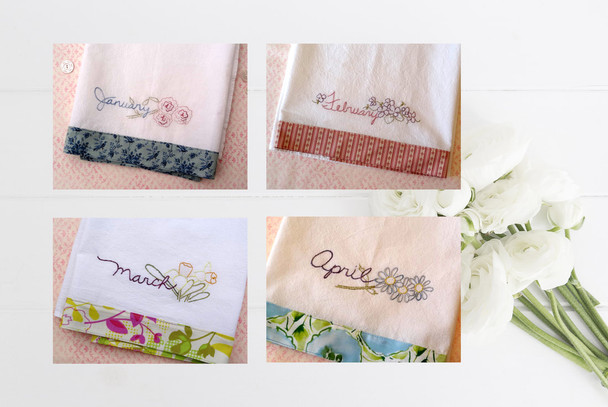 CGS E70 Birth Month Flower Set (12 patterns) Country Garden Stitchery