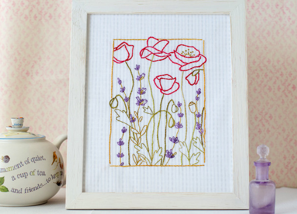 CGS E74 Lavender Poppy Country Garden Stitchery