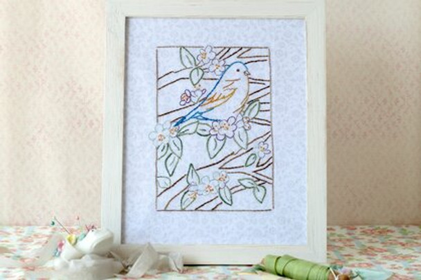 CGS E75  Lazuli Bunting Blossom Country Garden Stitchery