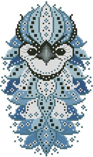 Colorful Bird Blue Jay 65w x 109h Size: 4.625" x 7.75" Kitty And Me Designs