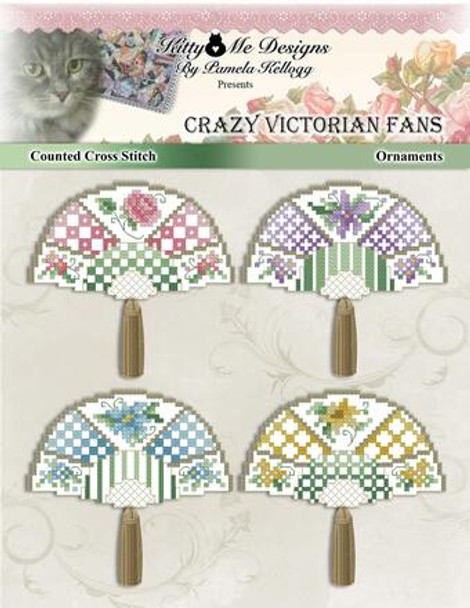 Crazy Victorian Fans Stitch Count: 50w x 30h. Kitty And Me Designs