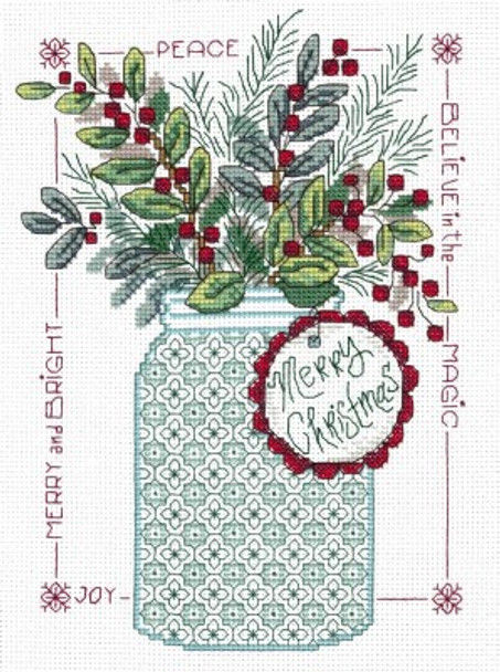 Merry Christmas Mason Jar 92w x 129h by Imaginating 21-2343 YT