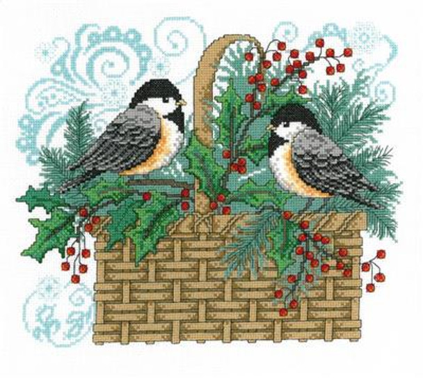 Winter Chickadee Basket 152w x 128h Diane Arthurs