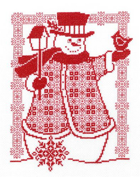 Redwork Snowman 101w x 130h Diane Arthurs