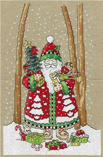 O'Christmas Tree Santa 99w x 152h Kit Mary Engelbreit