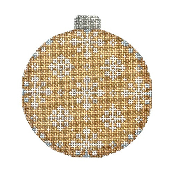 CT-1842 - Snowflake Repeat on Gold Ball  3 x 3.25 18 Mesh Associated Talents 