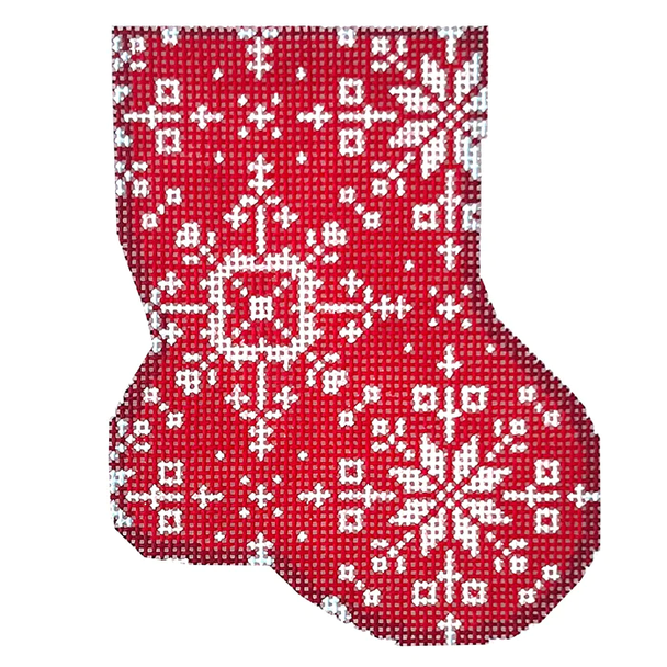 CT-1919R - Red Snowflake Mini Sock 3.25 x 4.25 18 Mesh Associated Talents 