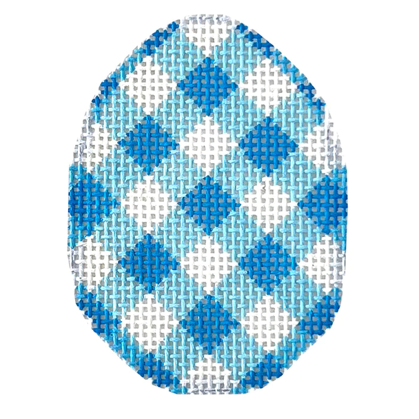 EG-627B Blue Gingham Mini Egg 2" x 2.5" 18 Mesh Associated Talents