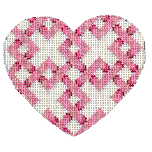 HE-0859 Pink Diamond Lattice Heart 3.5" x 3" 18 Mesh Associated Talents 